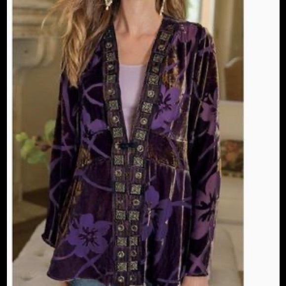 Soft Surroundings Merle Velvet Cardigan